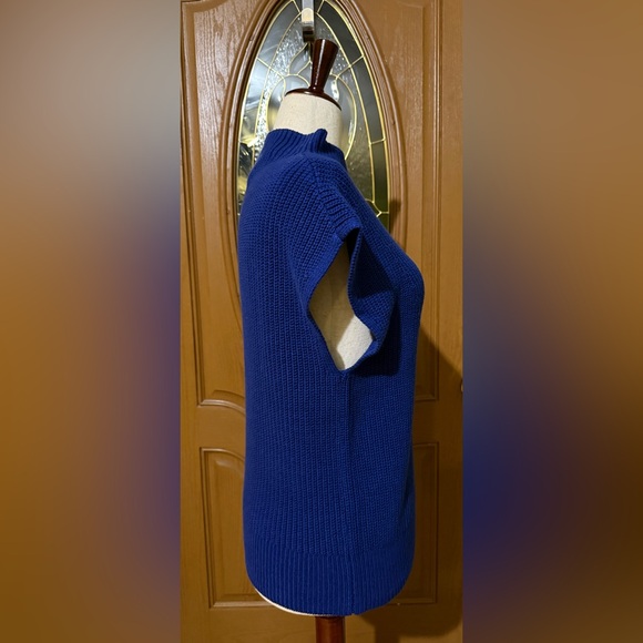 NWT LOFT Royal Blue Women's Cowl Neck Sweater Size L - Picture 4 of 12